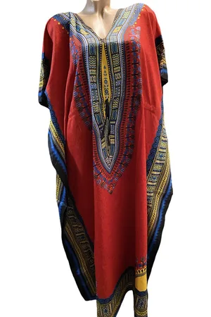 Merkloos Kaftan met aantrekkoord onesize 36-50 rood