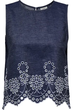 JDY MARGOT S/L EMBROIDERY TOP WVN - Dames - Blouses