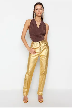 Trendyol Saks Verzamelde Gebreide Bodysuit Tprss21Bd0126