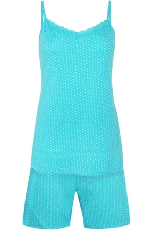 Merkloos FINE WOMAN® Katoenen Shortama met spaghettibandjes 2296 XXXL