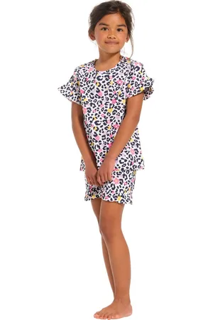 Rebelle Katoenen panterprint shortama meisjes -