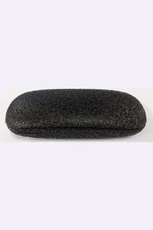 Merkloos Brillenkoker met zwarte krullen - luxe uitgevoerd - hardcase - Zwart