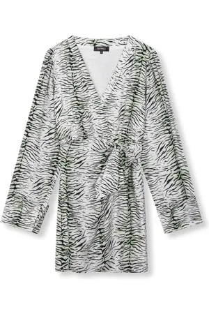 Refined Department Jurk Woven Zebra Wrap Dress Liselle R2505331693 950 Zebra Dames