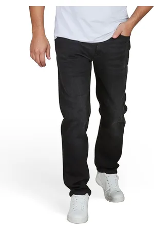 JACK & JONES Heren Jeans Broeken JJICLARK regular/straight Fit Zwart Volwassenen