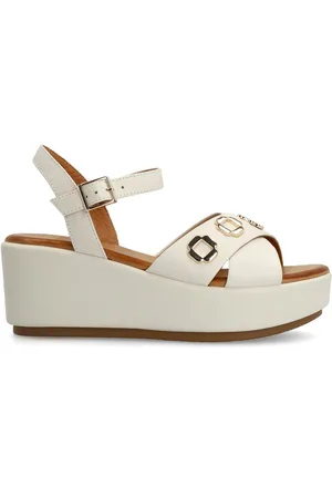 Manfield Dames - Witte leren sleehakken