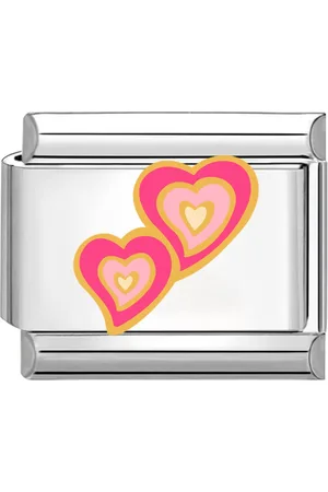 quiges Schakel - Bedel - 9mm - charms - Hartjes - Geschikt voor - Nomination- armband - Schakelarmband - italy bedels armband