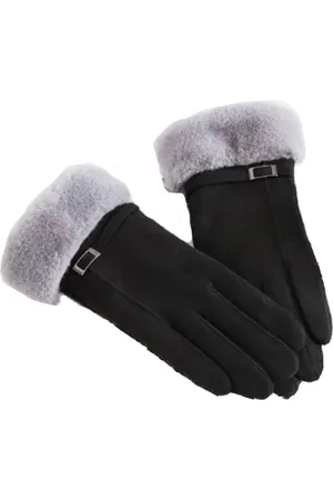 Merkloos Handschoenen Dames – touchscreen Tip - Fleece en Imitatie suede - - One size