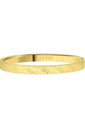 Guess Dames plated bangle armband 4G logo - Staal - Bangle - Cadeau - Stijlvol - Goudkleurig