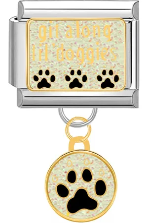 quiges Schakel - Bedel - 9mm - charms - Hondje hanger - Geschikt voor - Nomination- armband - Schakelarmband - italy bedels armband