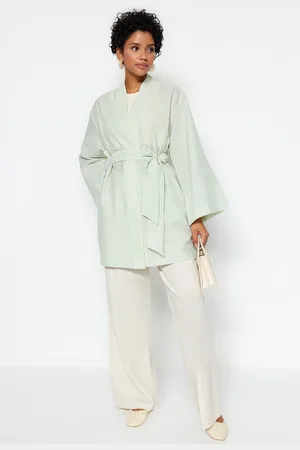 Trendyol Off-shoulder V-hals Kimono & Kaftan