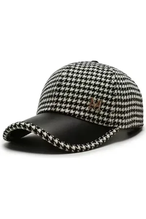 Merkloos Houndstooth Baseball Cap – Golf cap – Pied-de-poule – Geruit motief – Unisex pet –