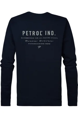 Petrol Industries Heren Backprint Sweater Ezra - Blauw
