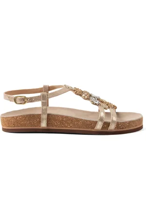 Lazamani Fonda Dames Sandalen Leer Biscuit