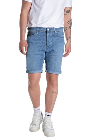 Replay Heren Short Broeken RBJ.981 SHORT tapered Fit Blauw W 40 Volwassenen