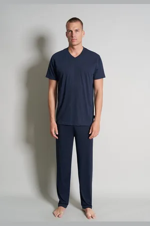 Ceceba Heren pyjama V-hals - donkerblauw mini dessin