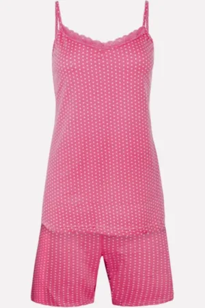 Merkloos FINE WOMAN® Katoenen Shortama met spaghettibandjes 2296 XXL