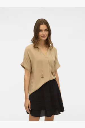 VERO MODA VMBENTE SS WIDE TOP WVN GA - Dames - Blouses