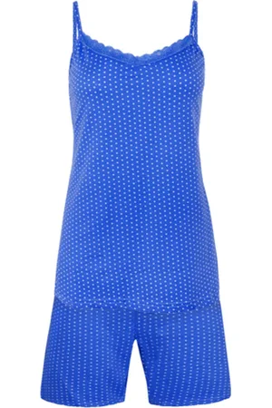 Merkloos FINE WOMAN® Katoenen Shortama met spaghettibandjes 2296 M