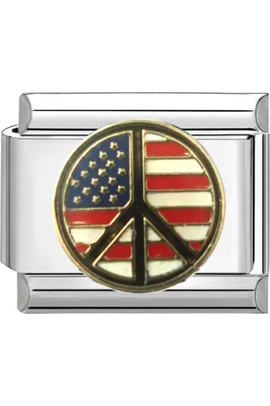 quiges Schakel - Bedel - 9mm - charms - Vredesteken - Geschikt voor - Nomination- armband - Schakelarmband - italy bedels armband