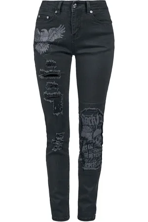 Rock Rebel Jeans met prints en scheuren Vrouwen - W31L34