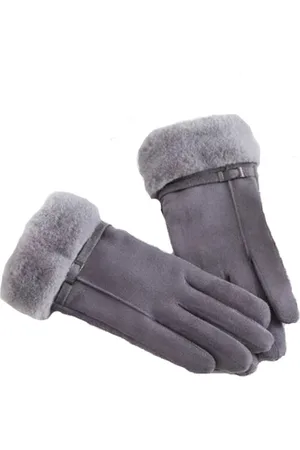 Merkloos Handschoenen Dames – touchscreen Tip - Fleece en Imitatie suede - - One size