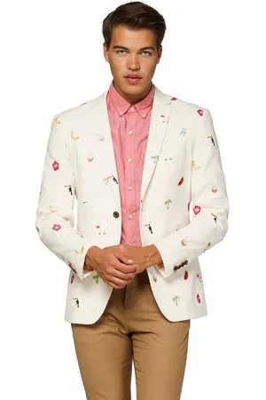 OppoSuits Deluxe Tropical - Summer Icons - Heren Blazer - Zomers - Off White