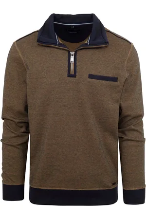 Casa Moda Halfzip Trui Okergeel