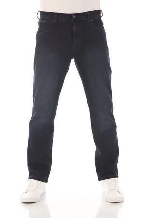 Wrangler Heren Jeans Broeken Texas Stretch regular/straight Fit Blauw Volwassenen Denim Jeansbroek