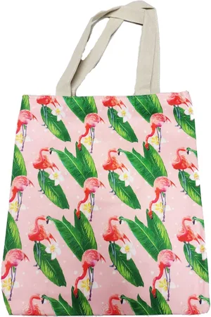 Jordan Damestas Flamingo Blad Groen - Shopper met ritssluiting - Schoudertas - Handtas - Zomer Strandtas