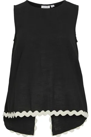 VILA VIMANDA WAVY O-NECK S/L TOP - Dames - Blouses