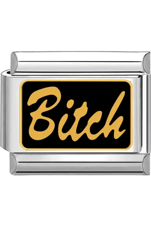 quiges Schakel - Bedel - 9mm - charms - Bitch - Teef - Geschikt voor - Nomination- armband - Schakelarmband - italy bedels armband