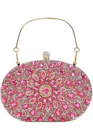 Merkloos Strass Avondtas voor Vrouwen Sparkly Sequin Purse Bruids Bruiloft Handtas, , Large