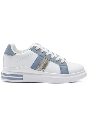 Merkloos Nieuwe collectie exclusieve Beeldige sneakers voor dames - wit en blauw - maat 40