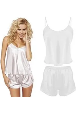 DKaren Satijnen korte pyjama - satijn shortama set - L