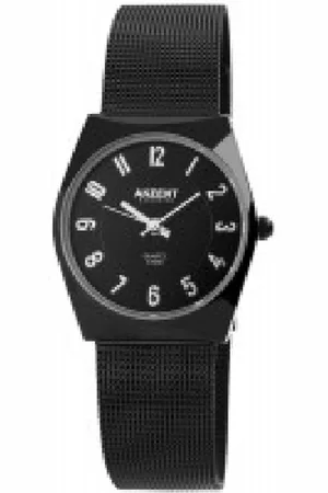 Akzent 1300015-001-zwart-Milanese band-mesh-duidelijke wijzerplaat-verstelbare band-3 atm waterdicht-diameter 29 mm