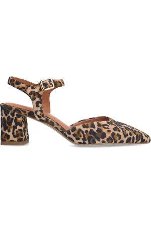 No Stress Dames - Leopard su??de slingback pumps