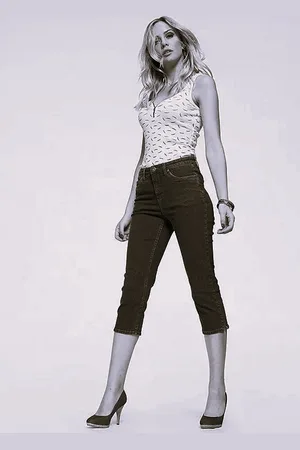 Merkloos Arizona | Capri dames jeans | Comfort fit | Jeans zwart | maat 40