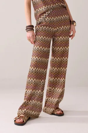 Summum Woman 4s2807-30698 Wide leg zig zag pant