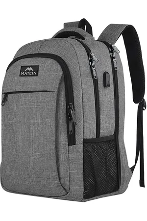 Merkloos Laptoprugzak, 17,3 inch, anti-diefstaltas, heren, werk, rugzak, schoolrugzak met USB-aansluiting voor mannen, vrouwen, werk, reizen, business, school