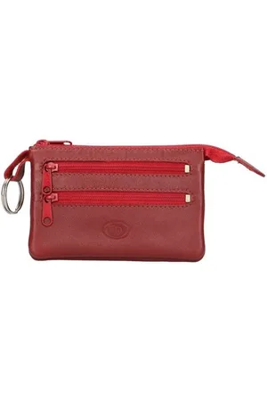 LEATHER DESIGN Leren Sleuteletui met Veel Vakjes