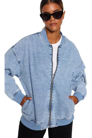 Trendyol Blauw Oversized Bomberjack Twoaw24Ce00006