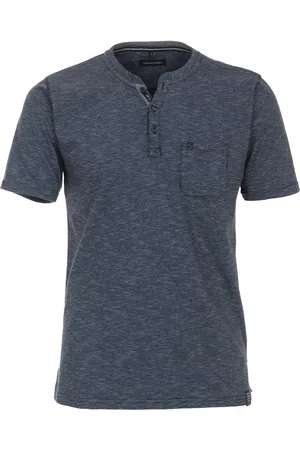 Casa Moda Comfort fit heren T-shirt - blauw dessin
