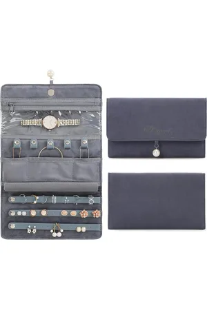Merkloos Sieradenorganizer, reissieradenopslag, opvouwbare sieradentas voor ringen, halskettingen, oorbellen, armbanden, horloges, broches