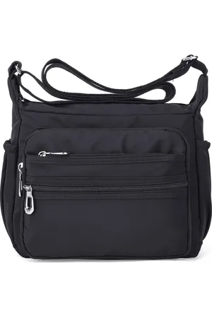 Merkloos Schoudertas voor dames, nylon, lichtgewicht, waterdicht, meerdere zakken, schoudertas met ritssluiting, 2 maten, , Modieus