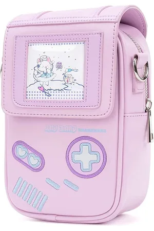 Merkloos Game Girl Schoudertas rugzak handtas met kaartsleuf voor doe-het-zelf kaarten (paars) dames rugzak