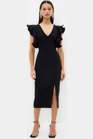 Trendyol Pruimenkleurige Gedetailleerde Geweven Elegante Avondjurk Tprss20El2661