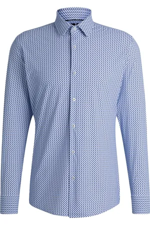 HUGO BOSS Hank Overhemd Stretch Print - Overhemden Formeel
