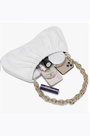 Merkloos Shoulder Bag for Women, Small Leather Dumplings Bags Handbag Purse, Gold Chain Evening Clutch Purses