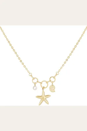 Yehwang Ketting - - Schelp - Zeester - Verstelbaar - Zomer - Stainless steel sieraden
