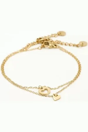 MICHELLE Vriendschaps armband - Armband - Vriendschap - Hartjes -vallend hart- uitgesneden hart- - Forever Connected- moederdag